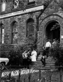 The first Scarborough College building on the St. George campus. Scarborough College
