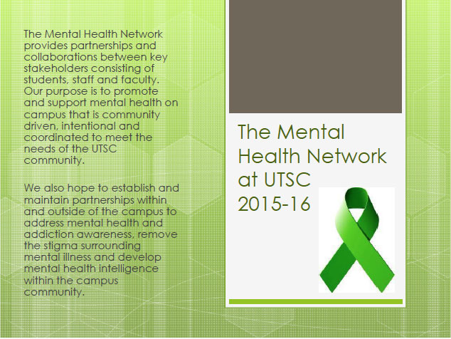 mental health network at UTSC 2015-16