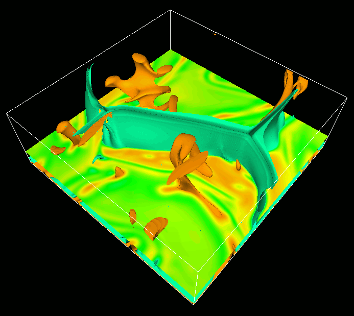 Temperature field in a calculation with a factor of 9 increase in viscosity at 670km