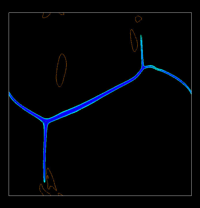 Temperature contours at a depth of 200 km, click to see an animation of the hotspot motion