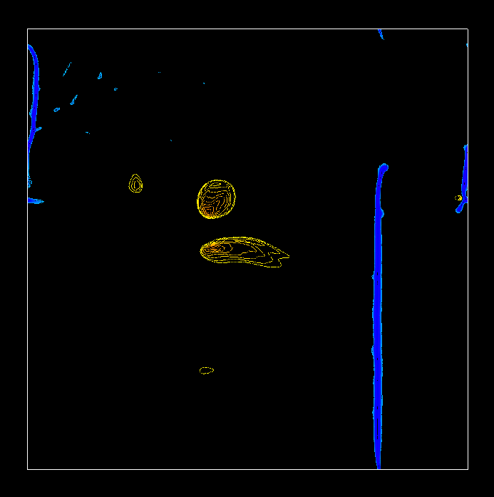 Temperature contours at a depth of 200 km, click to see an animation of the hotspot motion