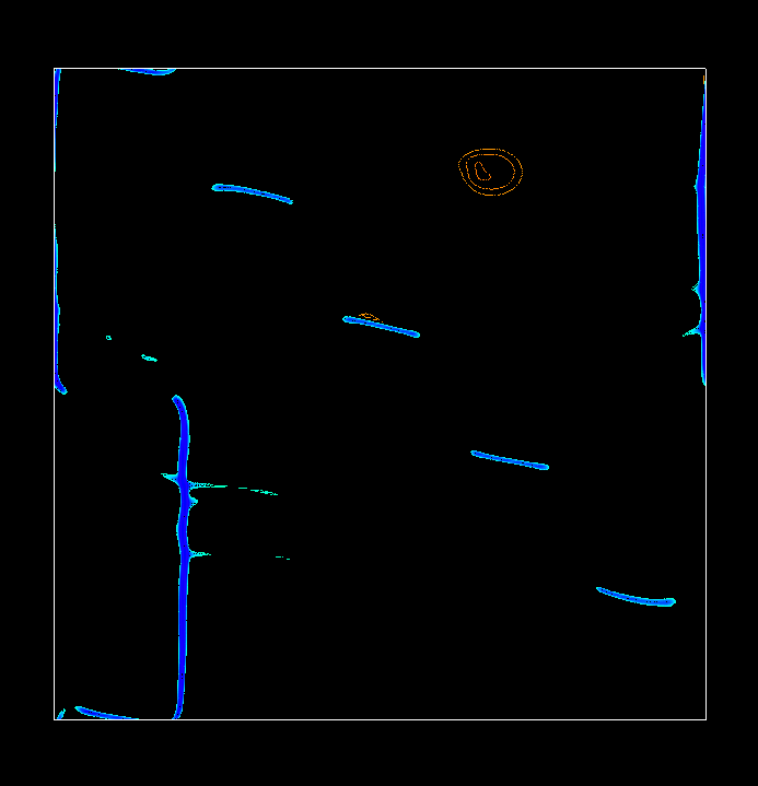 Temperature contours at a depth of 180 km in the calculation 
shown in Animation 1
