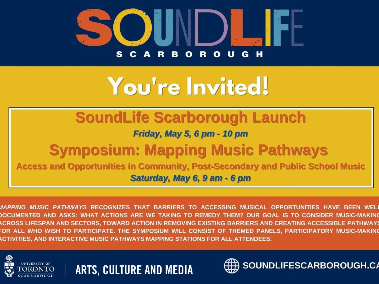Banner of SoundLife Scarborough's launch and symposium with details listed on the event page