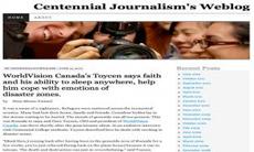 Graphic screenshot of the Centennial Journalism Weblog site