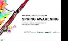 Spring Awakening Concert featuring the UTSC String Orchestra and Concert Band. Saturday April 2nd, 2016, 7pm, AC223. Refreshments will be served. Everyone is welcome.