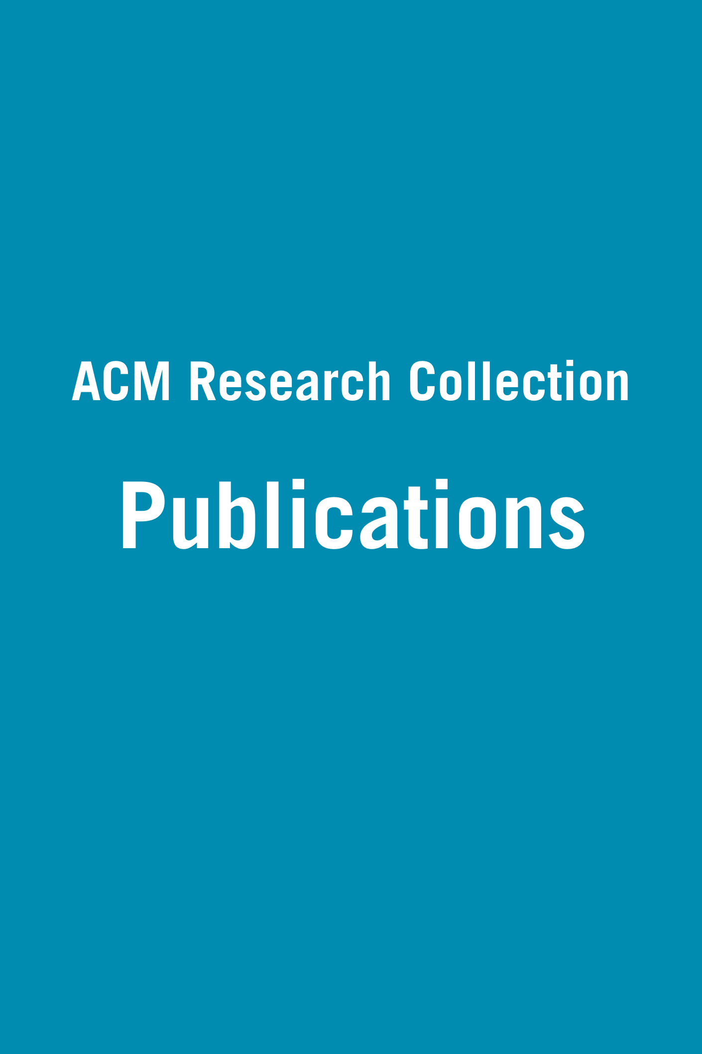 blue background with white text reads ACM Research Collection Publications