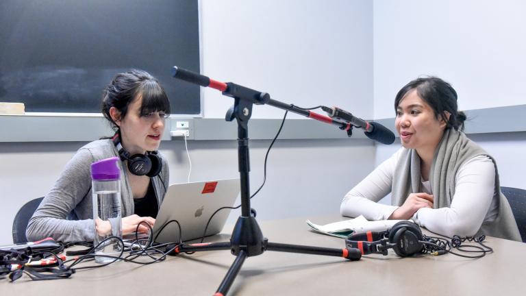 Two students participating in digital recording