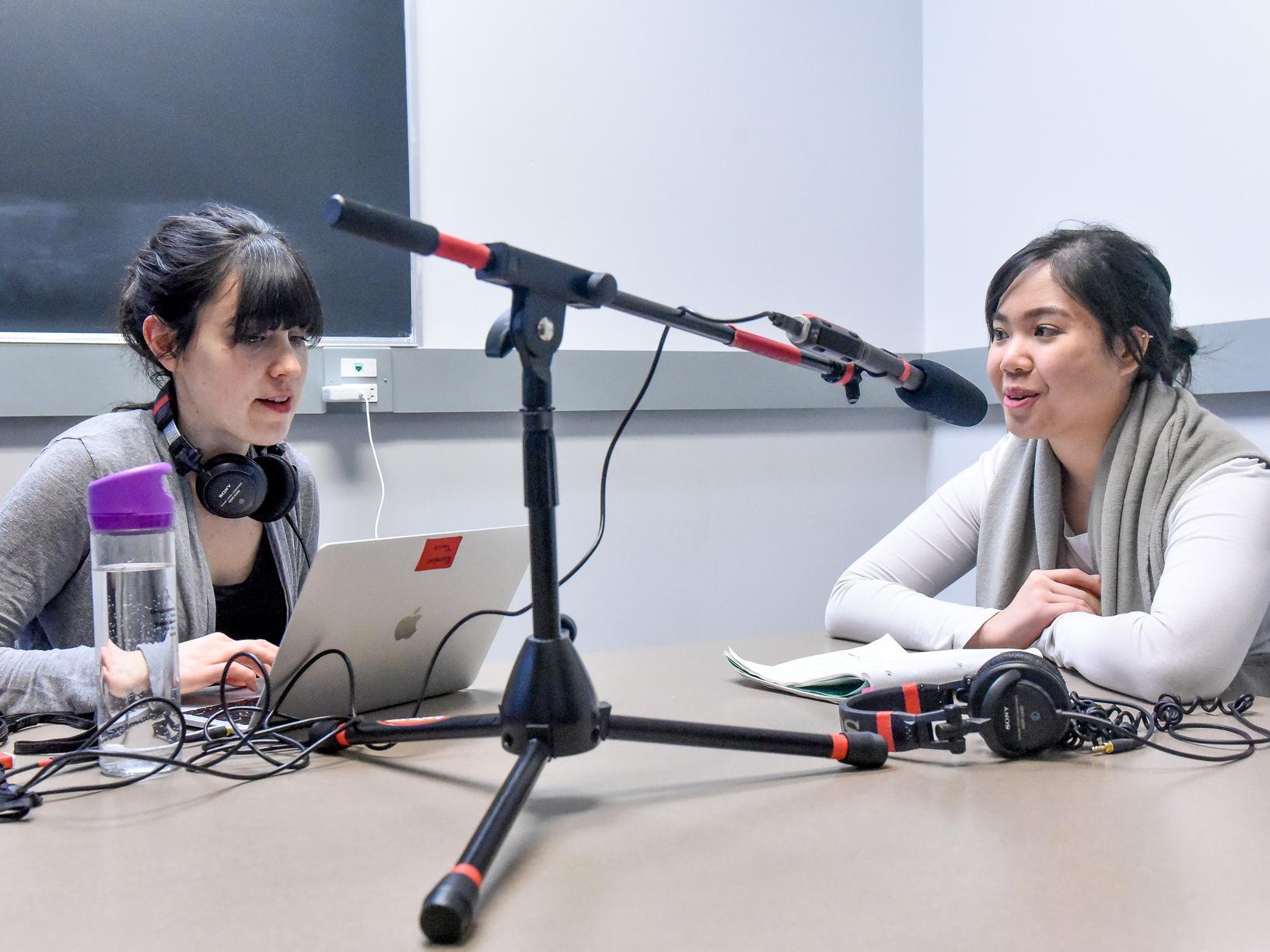 Two students participating in digital recording
