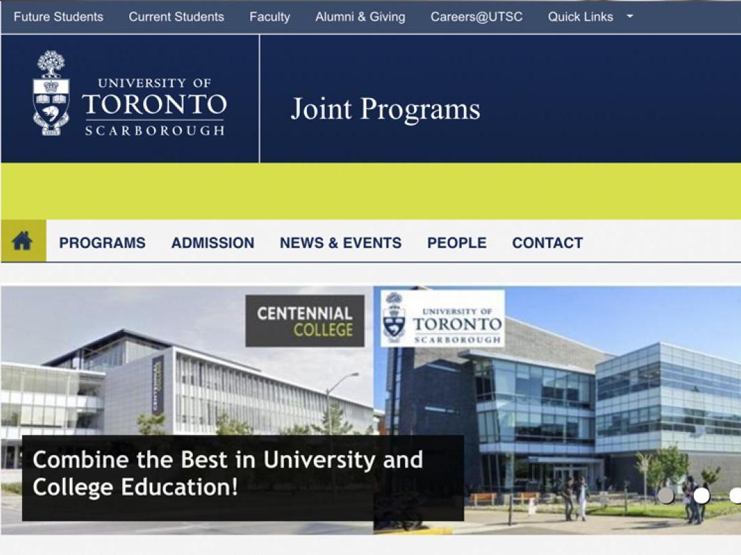 Joint programs website screenshot