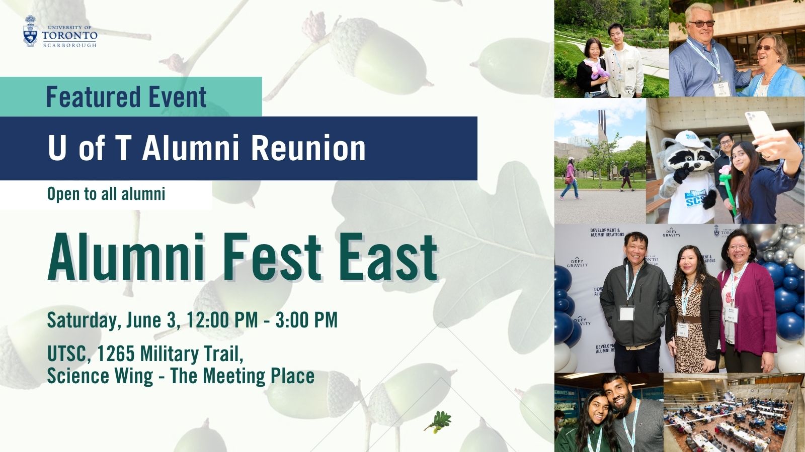 Alumni fest east featuring pictures of UTSC alumni