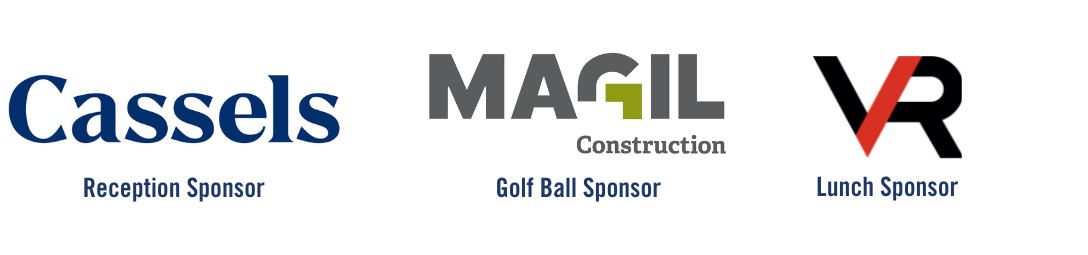 logos of eagle sponsors: Cassels, Magil Constructions and VR Mechanical