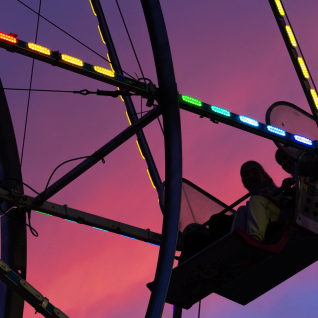 The night sky through the Ferris Wheel