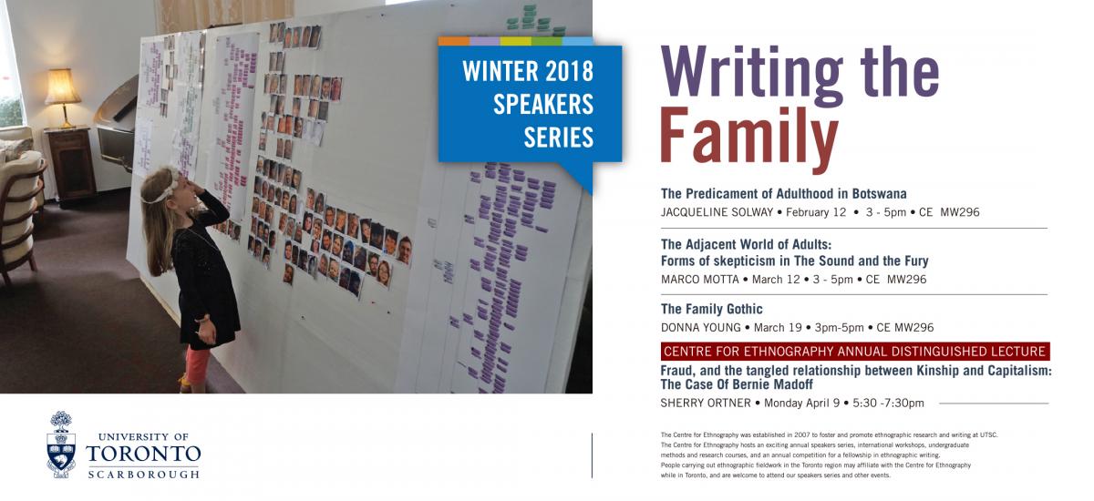 Writing the family - Winter 2018 Speaker seires