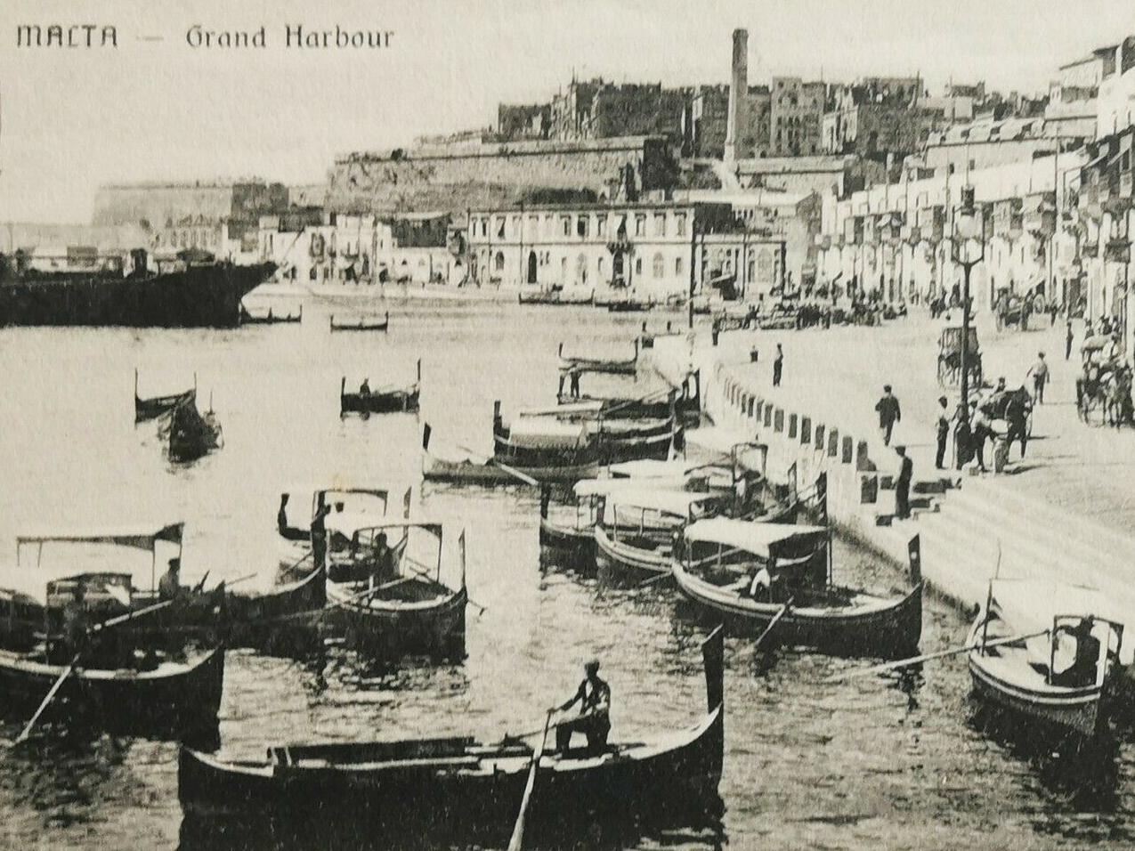 A postcard of the Grand Harbour of Valetta, circa 1910