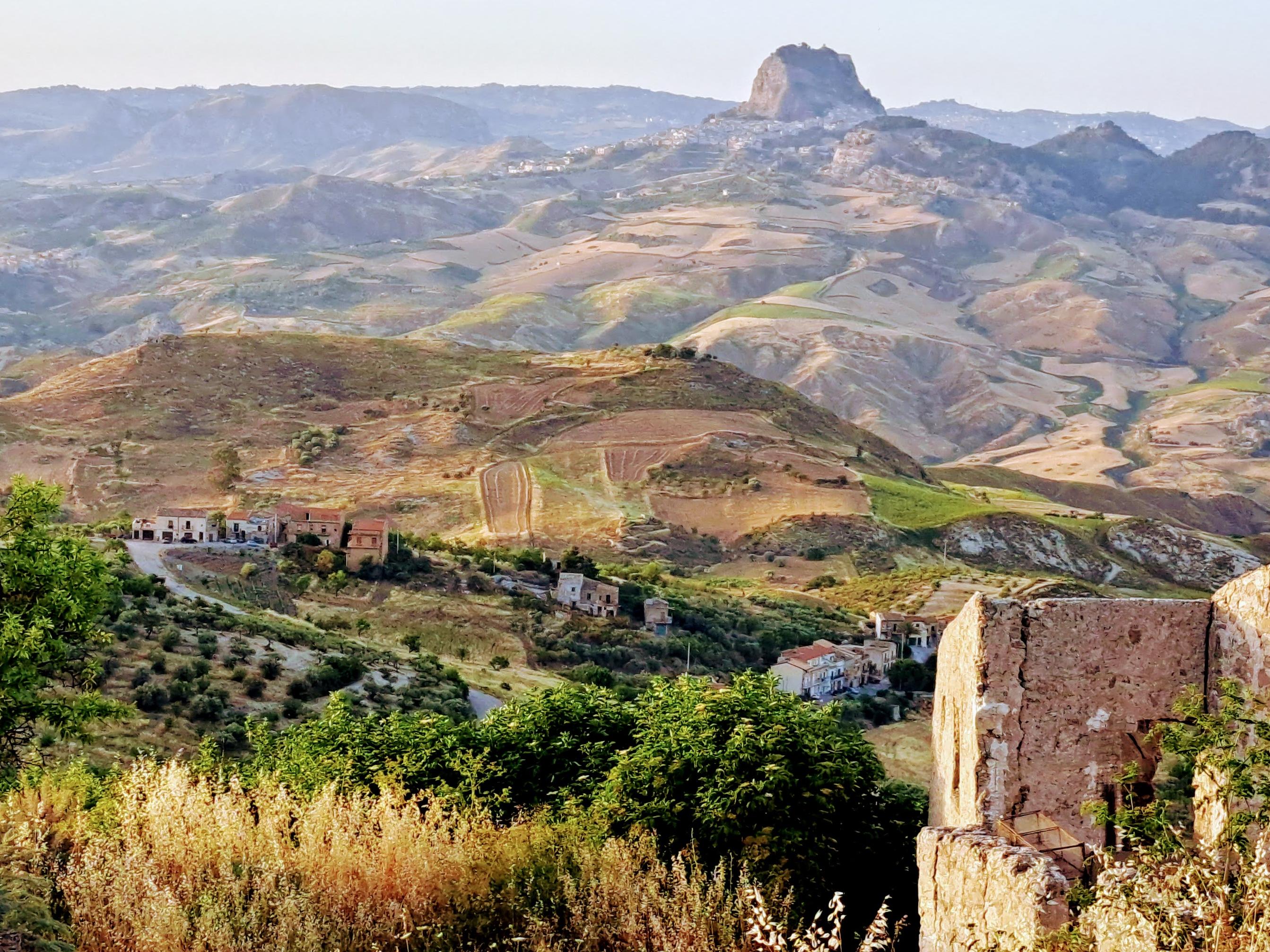 A panoramic shot of the Sardinian countryside