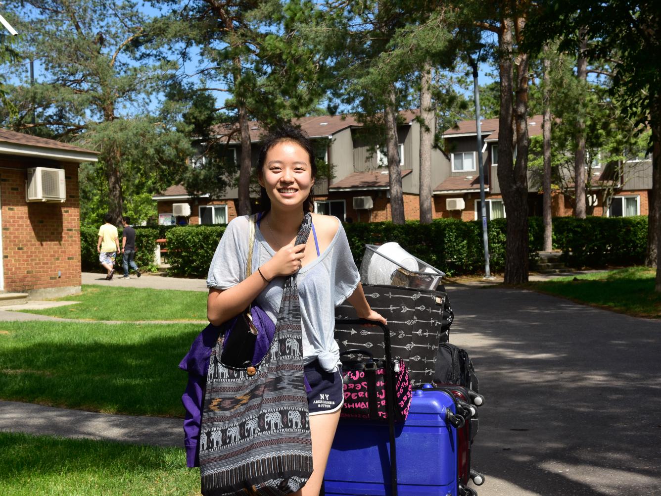 student moving into residence