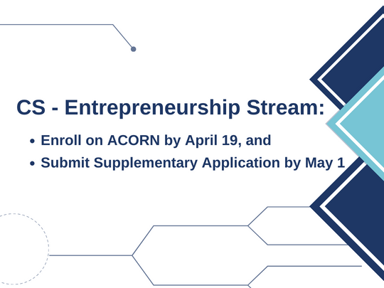 Limited program enrollment on ACORN is due on April 19, 2023. Supplementary application is due on May 1, 2023. Don't miss these important deadlines!