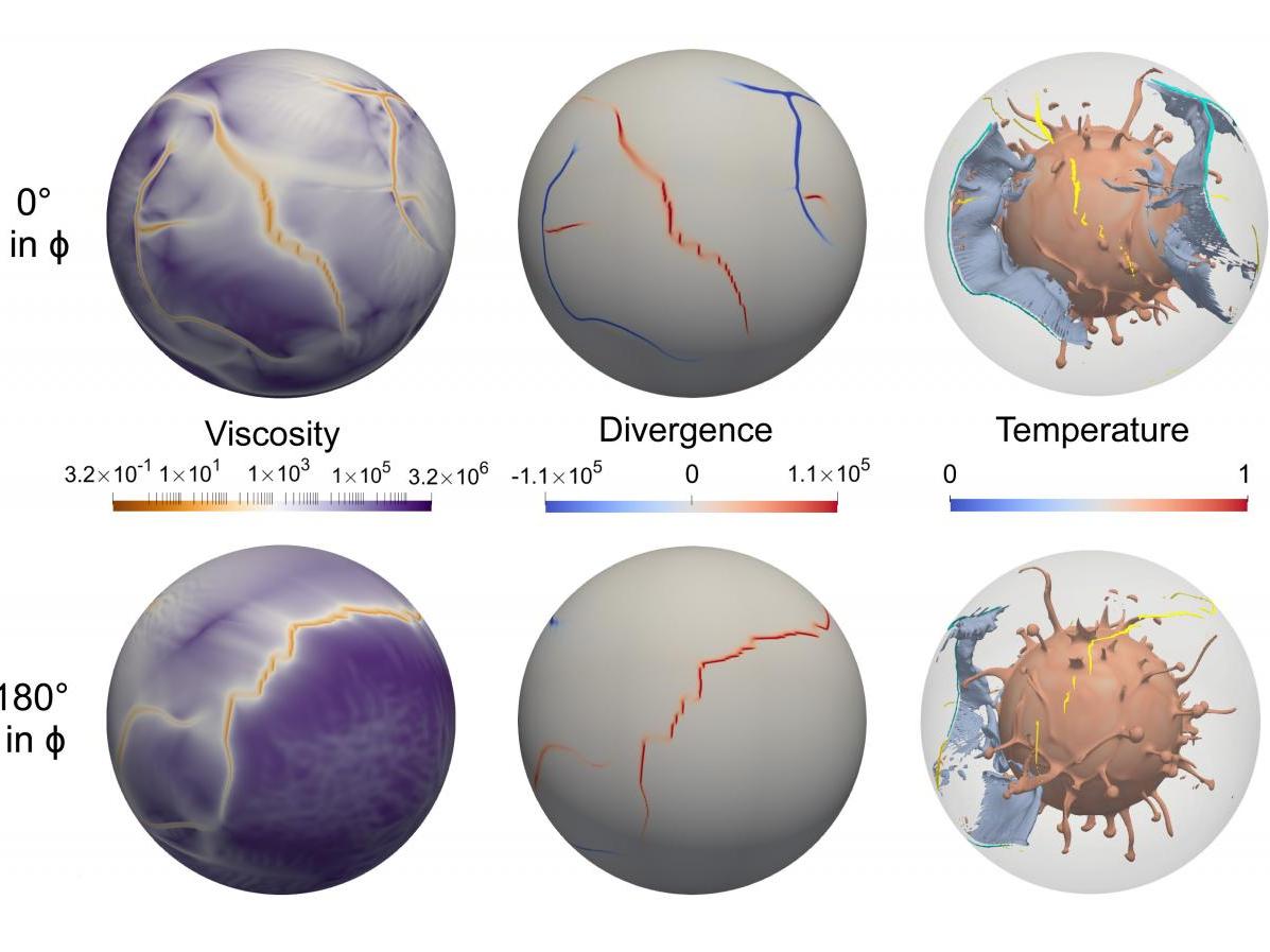 Plate tectonics in a global mantle convection model