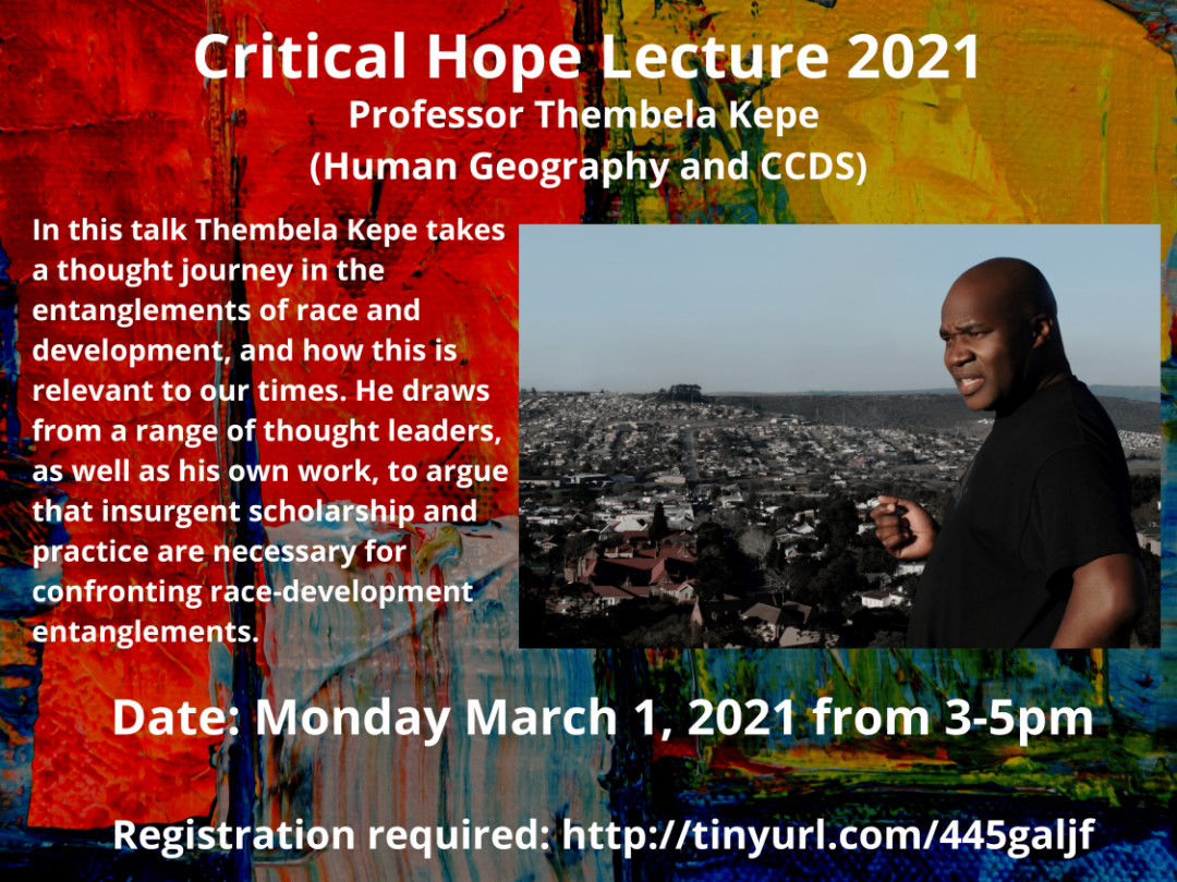 Critical Hope Lecture Poster