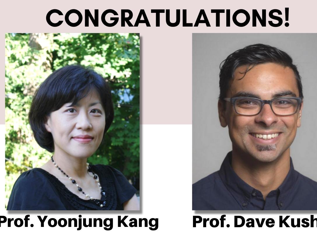 Congratulations! Prof. Yoonjung Kang & Prof. Dave Kush