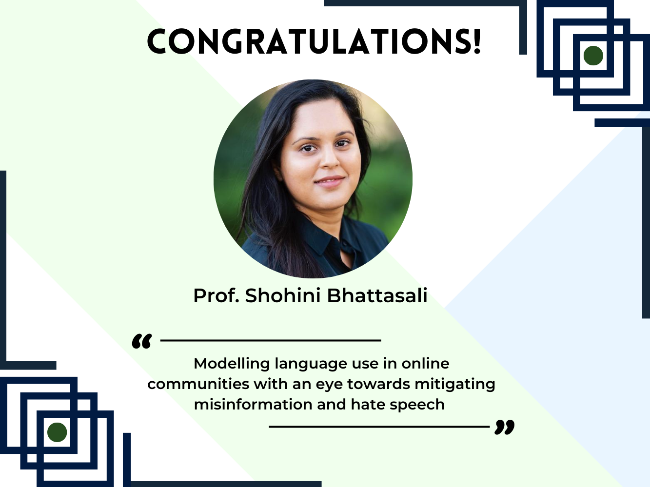 Prof. Shohini Bhattasali: modelling language use in online communities with an eye towards mitigating misinformation and hate speech