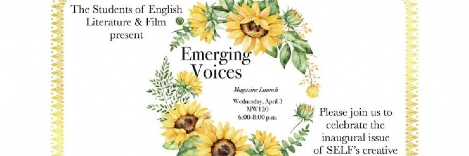 Apr 3: Emerging Voices Magazine Launch 