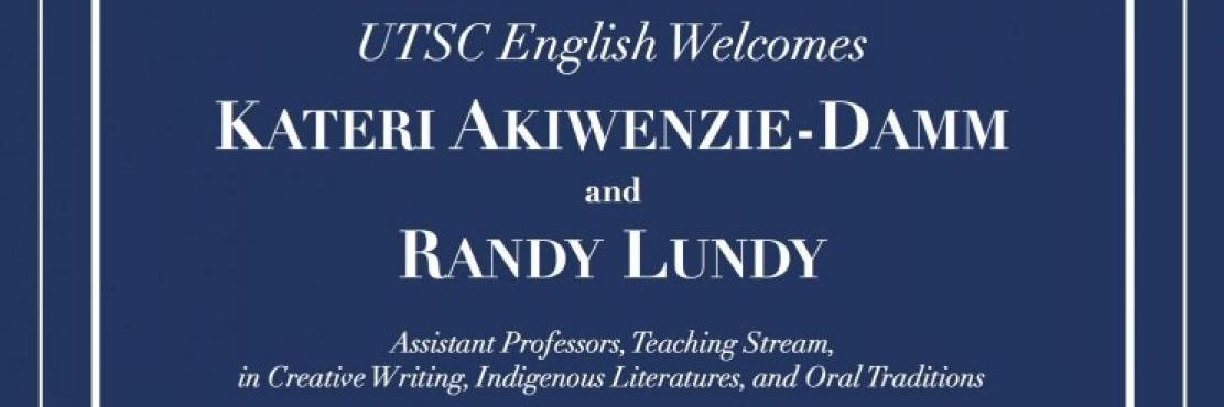 UTSC English Welcomes New Faculty Members