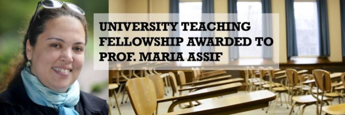 Prof. Maria Assif Recipient of UofT Teaching Fellowship 