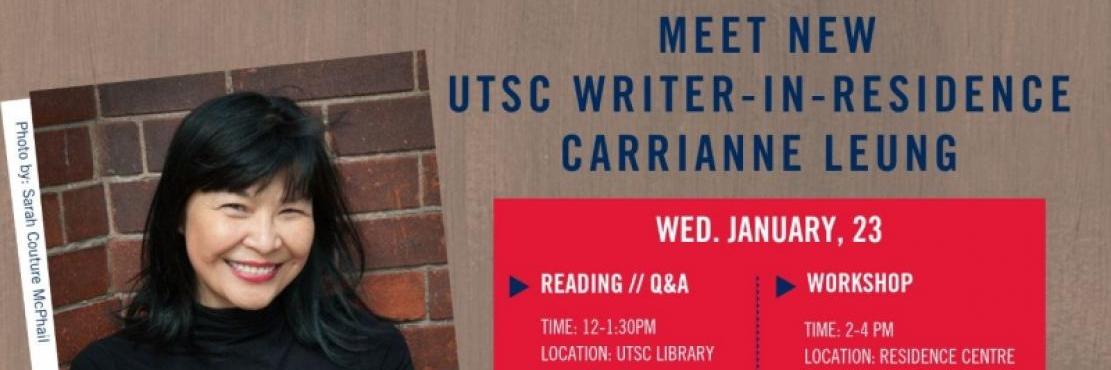 Jan 23: Meet our Writer in Residence, Carrianne Leung