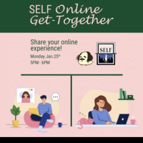 SELF Online Get Together: Cartoon characters & SELF logos invite you to join