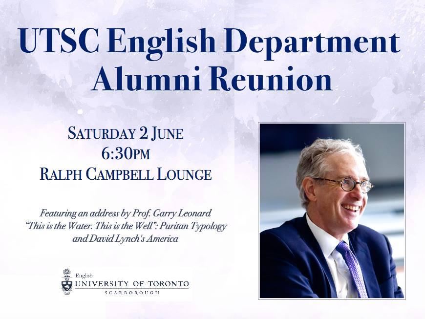 June 2: English Dept Alumni Reunion 