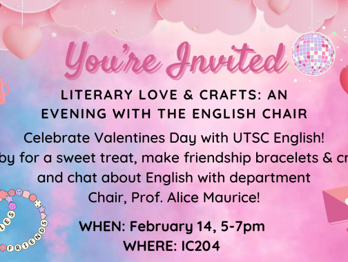 You're Invited! Literary Love and Crafts: An Evening with the English Chair