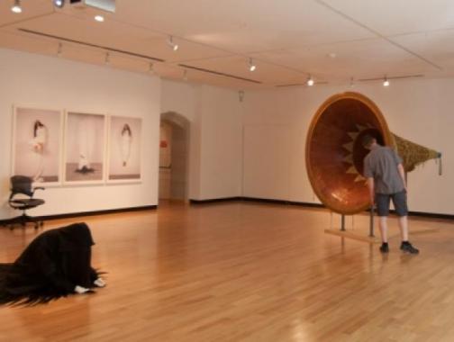 art gallery with a big beaver in it