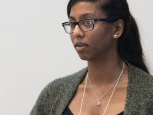 Vidya Rajasingam, a fifth-year psychology student, says that civic engagement should "give youth the knowledge and social capital to know they have a place in the community.” (Photo by Tina Adamopoulos)