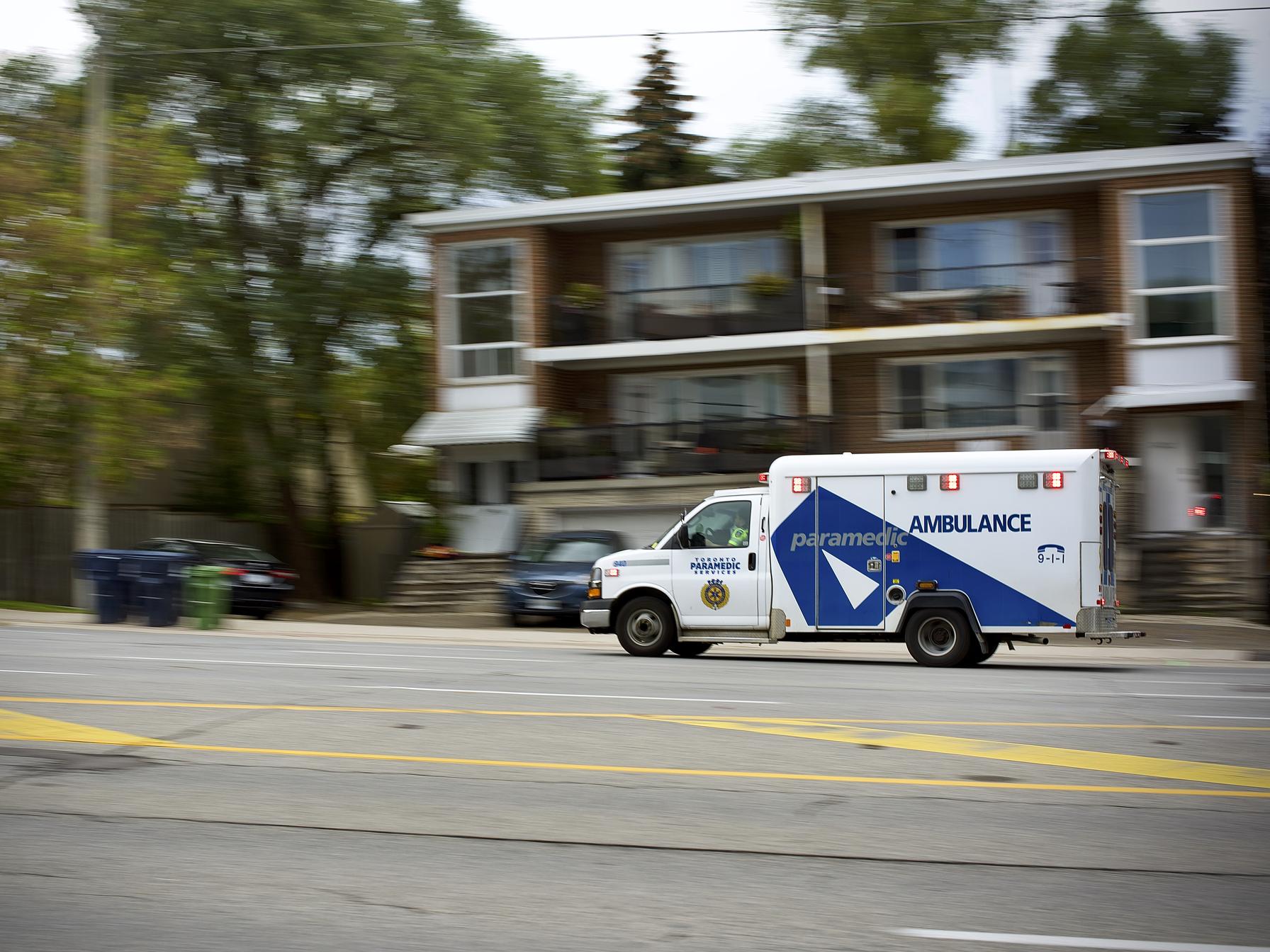 Ambulance speeding through Toronto