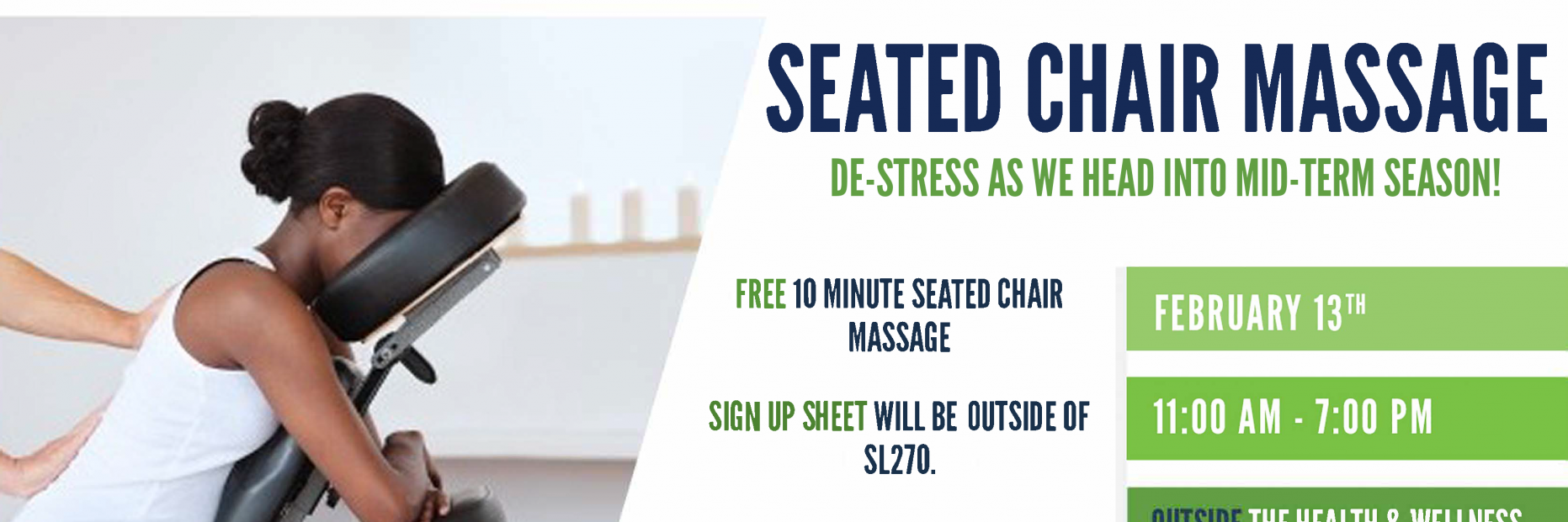 seated chair massage signage