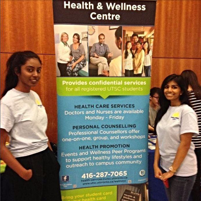 health and wellness centre banner with students