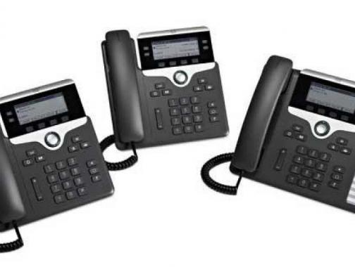 three old telephones