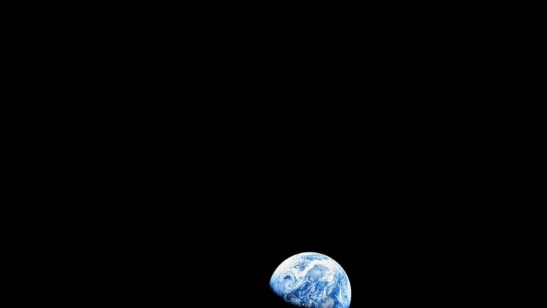 small view of the Earth from the surface of the Moon