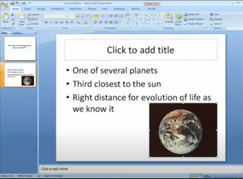 image of microsoft powerpoint with 2 slides. One slide has a question and the other slide has the answer to the question