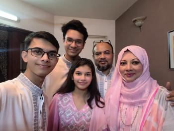 Ahnaf pictured with his family.