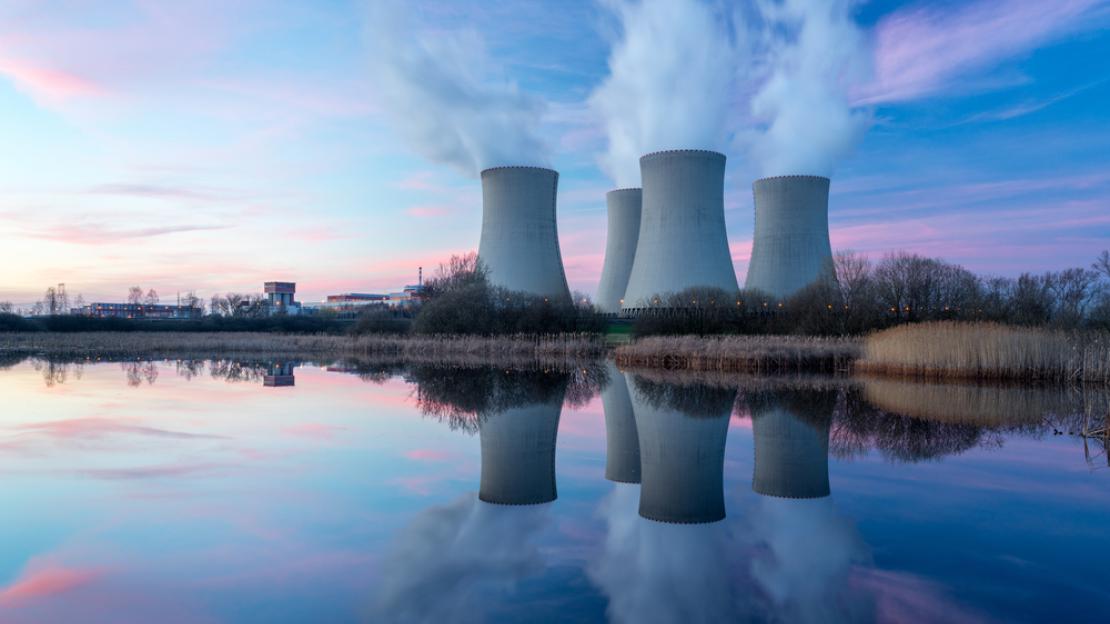 A photo of three nuclear power plants; the National Waste Management Organization brought three researchers from University of Waterloo, McMaster University and the University of Toronto to study whether bentonite clay can support microbial life in Canada's upcoming DGR (deep geological repository).