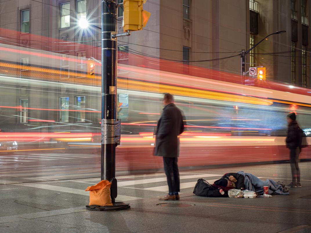 A homeless man in Toronto