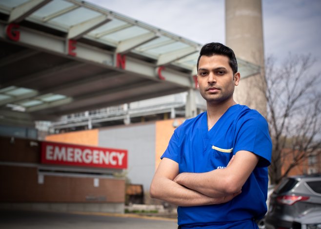 Doctor outside Toronto Western hospital
