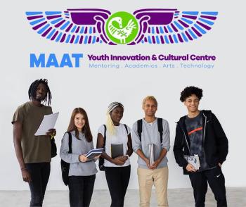 Youth pose outside the MAAT Centre at BGC East Scarborough