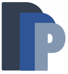 A stylized figure with three capital letter Ps of decreasing size, meant to reflect the name of the lab.