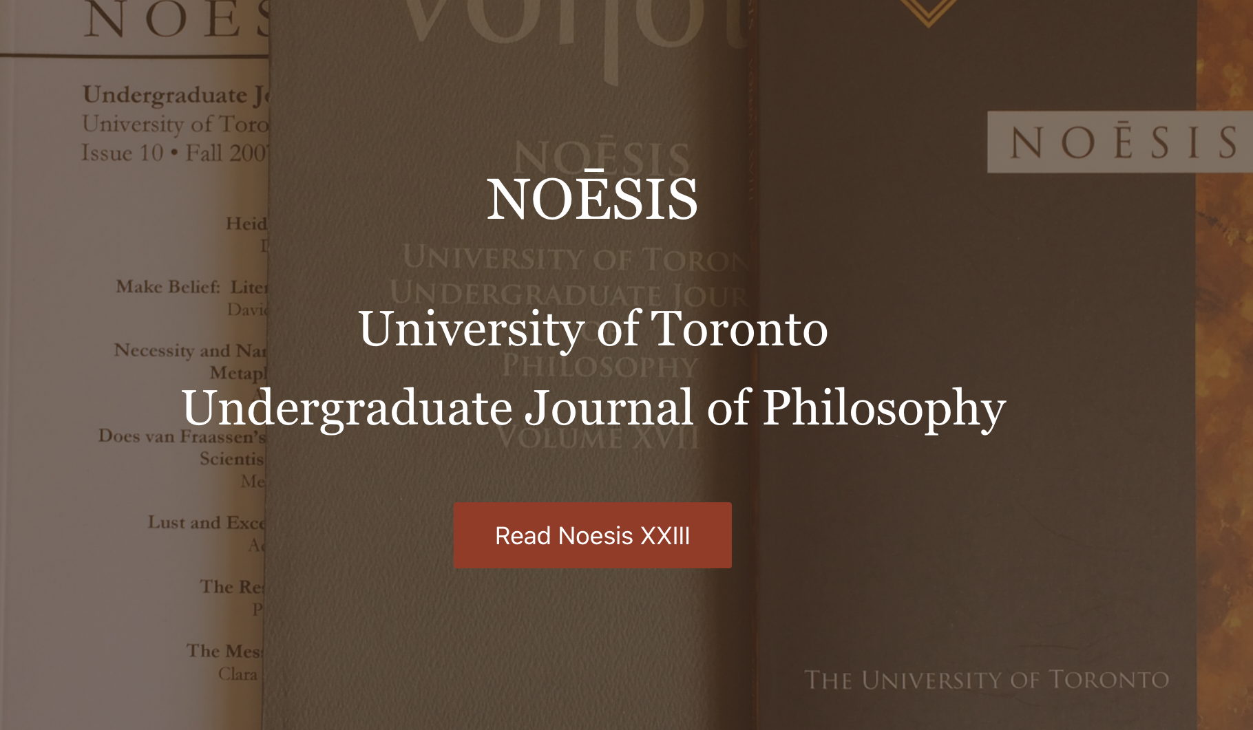 Noesis U of T Undergraduate Journal of Philosophy
