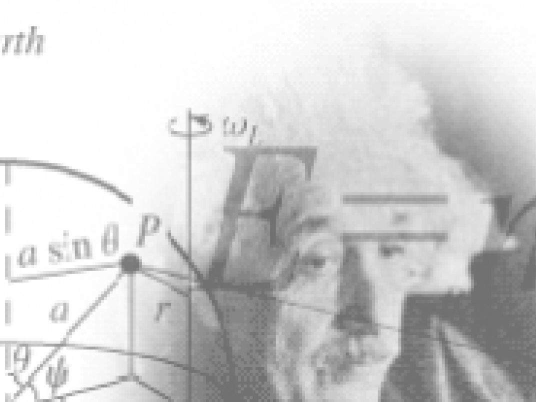 Einstein with his equations