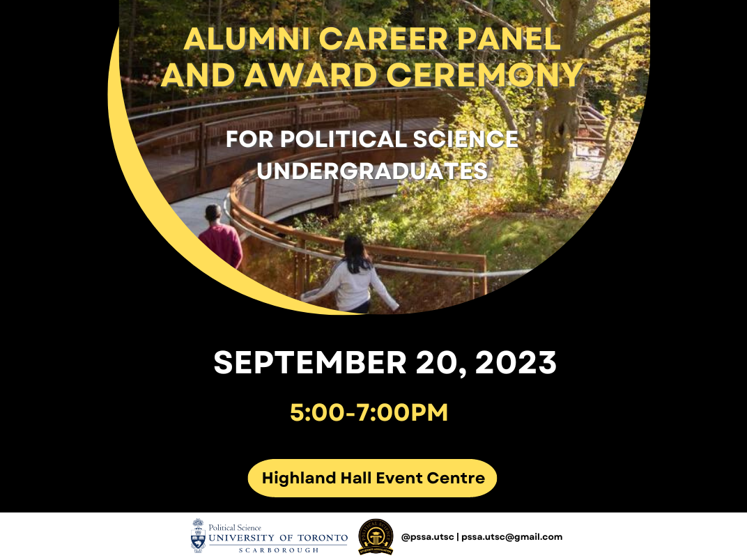 Alumni Career Panel and Award Ceremony on September 20th, 5pm - 7pm 