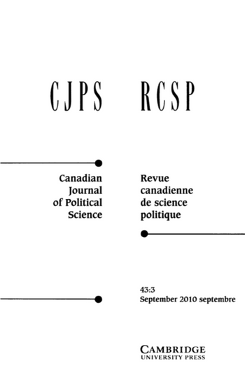 Canadian Journal of Political Science Cover